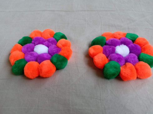 AussieSuperStore Handmade Products Pom Pom Coasters (in 2 colors) Pom Pom Coasters | Weaved placemats or coasters